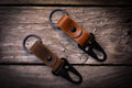 Handmade Leather Keychain – Brown Veg Tan or Chrome Tan Key Fob, Men’s Everyday Carry Gift, Durable Key Holder