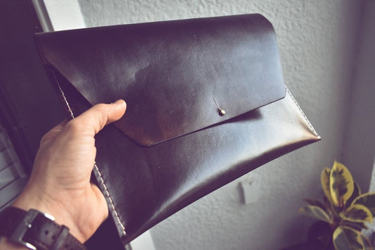 Leather Document Holder | Leather Portfolio | US Letter Paper Organizer | Multi-Purpose Leather Sleeve | File Organizer
