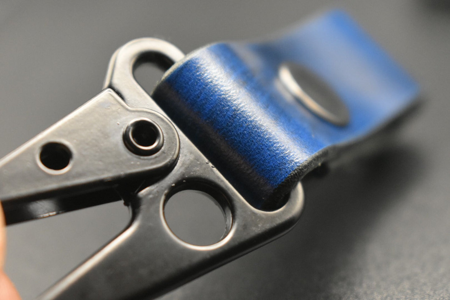 Blue Leather | Leather Keyring | Leather Keychain With Clasp | Clasp Keychain | Leather Key Fob | Leather Key Organizer| Double Key Ring