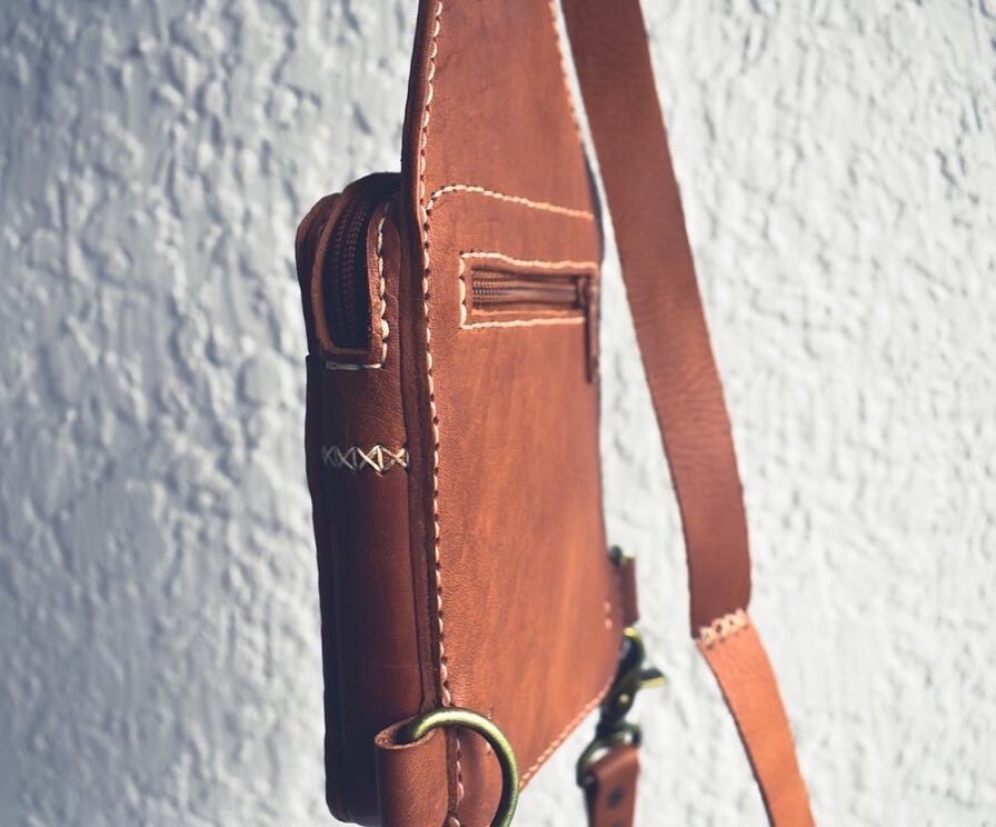 Leather Crossbody Chest Bag | Leather Sling Chest Bag | Travel Bag | Hiking Daypack |