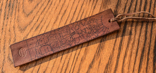 Genuine Leather Hand Made Bookmark, Custom, Gift For Dad